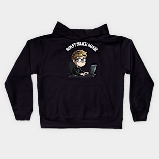 World's Okayest Hacker v2 (round) Kids Hoodie